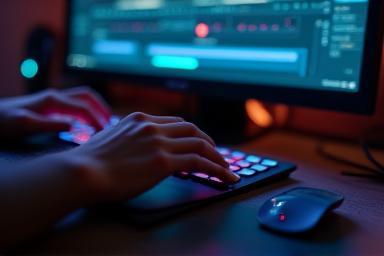 Pessoa editando conteúdo de vídeo em um computador